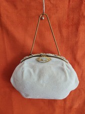 Vintage Crean/Pearl Hand Beaded Clutch/Purse by CHARBET, Made in France