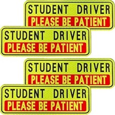 4 PCS Student Driver Magnets for Car, Funny Reflective Safety Warning Bumper Mag