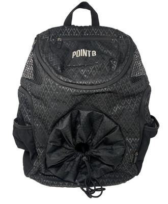Point 3 Road Trip Basketball Backpack 20.5 '' Tall Black Bag Geometric Canvas