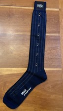 POLO Ralph Lauren Men's Lux Dress Socks Over the calf 65 Wool Blue Horns JAPAN
