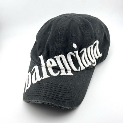 SS23 Balenciaga Diagonal Logo Embroidered Distressed Cap | eBay