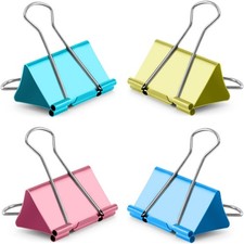 Colored Jumbo Binder Clips 2.4 inch, Extra Large Binder Clips for Office 8 Pcs