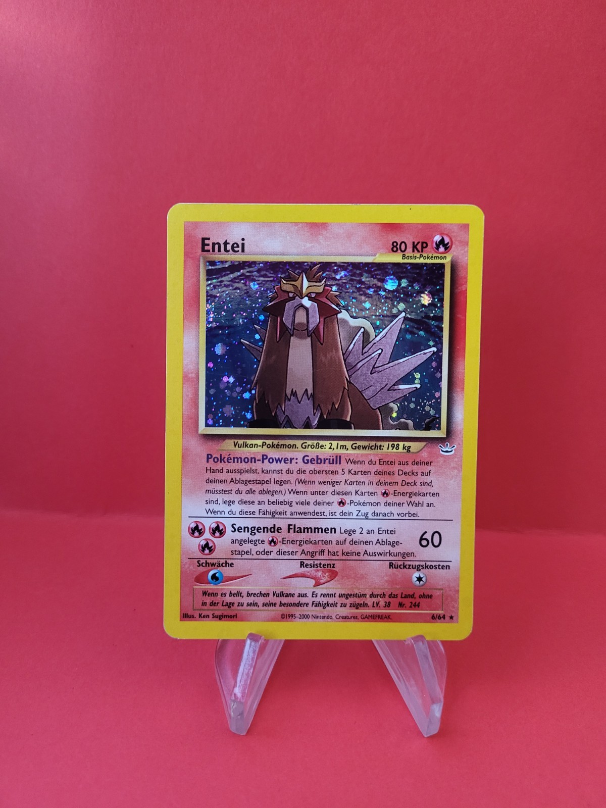 Pokemon Karte/card - Entei 6/64 - Neo Revelation Rare Holo - Near Mint