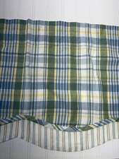 Park Designs Sarasota Layered Valance Plaid Cottage Country Curtain Blue Green