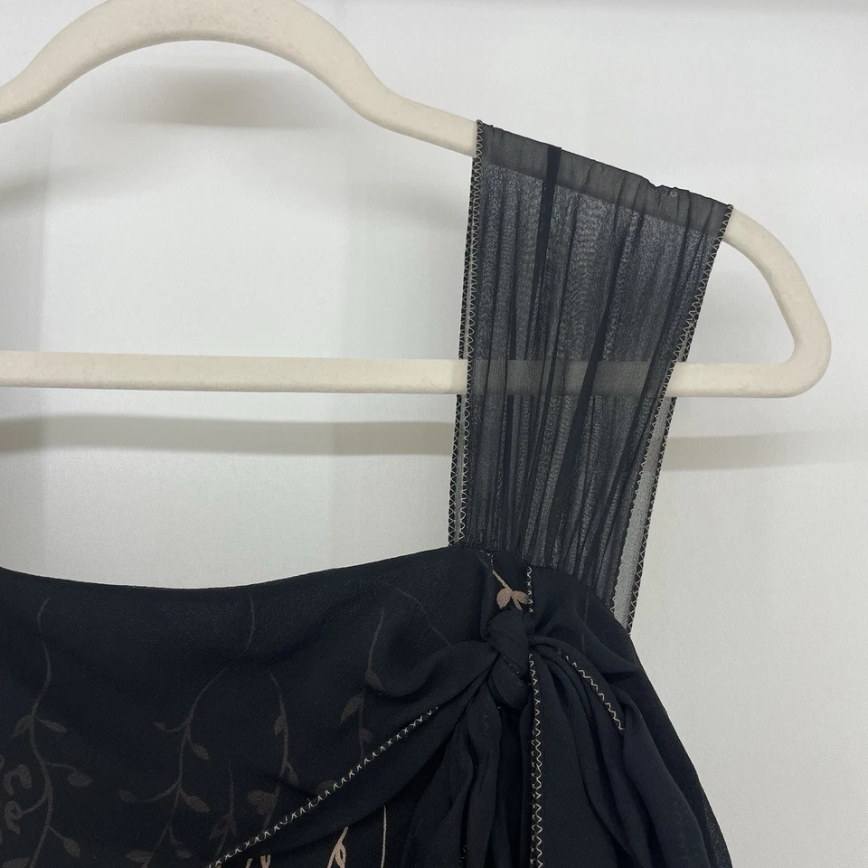 MAX Studio Size M - 1X (Runs Small) Fairy Goth SILK Sheer Maxi Dress  Formal - Image 4 of 4