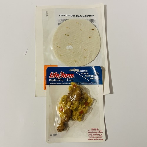 Nasco Lifeform Fake Food Tortilla Chicken Rice Lot Nutrition Display food