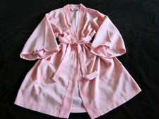 Vtg Victoria's Secret Pink Crinkle Chiffon Short Robe L/XL/XXL Dressing Gown