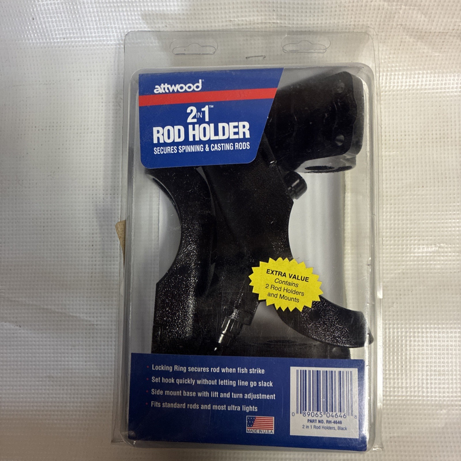 Attwood 2-In-1 Non-Adjustable Rod Holders *2-Pack RH-4646 UP