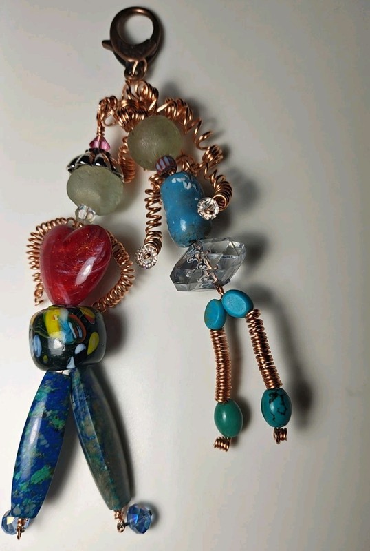Purse ,Tote Charms Shopping Buddy's Mixed Glass Beads