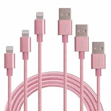 Type: Apple,Color: Pink - 3 To Tango Apple Or Android Charging Cables 3ft-6ft-10