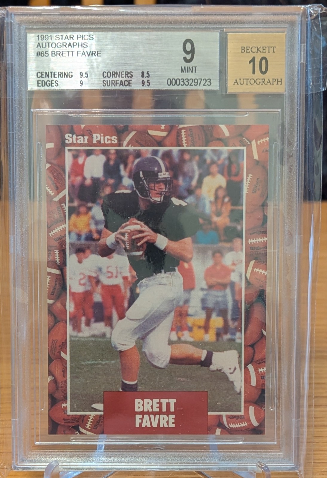 Brett Favre Autographed Signed Green Bay Packers 1991 Star Pics s BGS 9/10 Auto w/auth sticker /154 