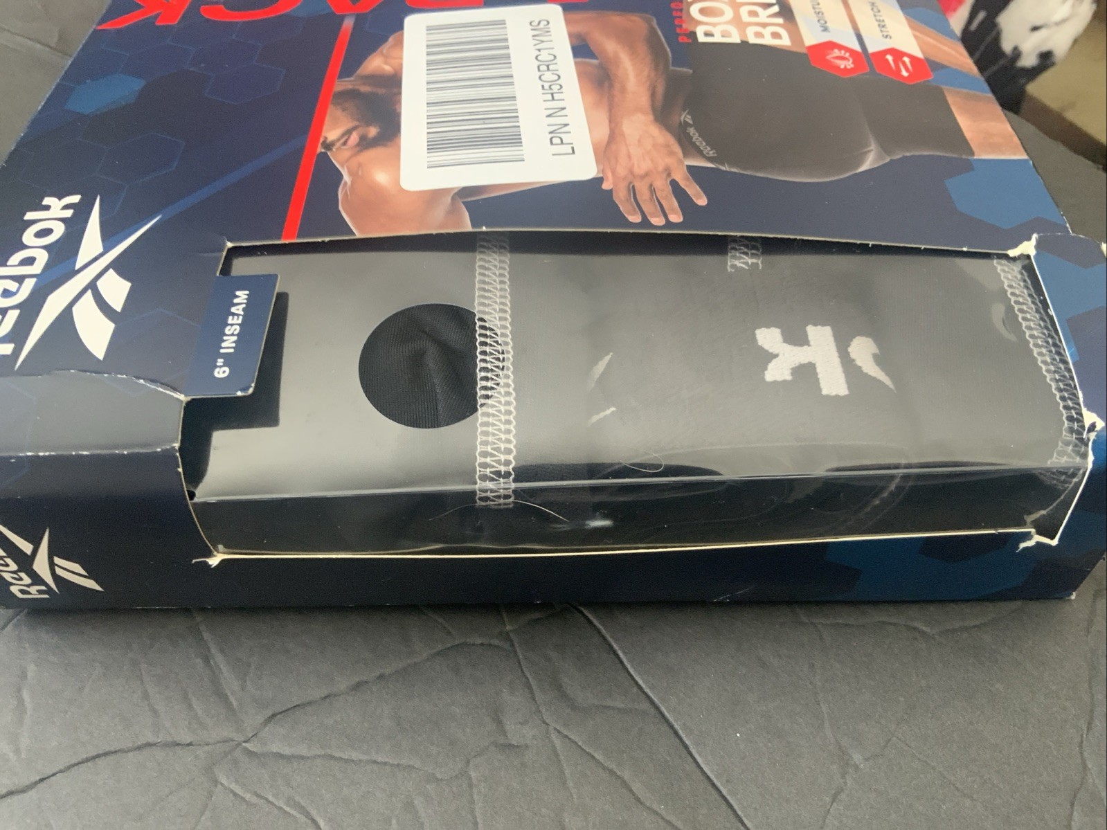 REEBOK PERFORMANCE BOXER BRIEFS - 6" INSEAM - MOISTURE WICKING, 4Pack Sm Black thumbnail 2