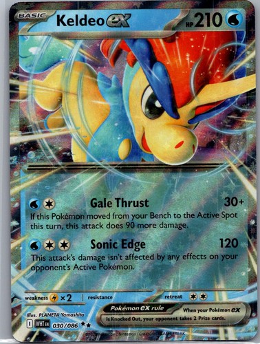 Keldeo ex 030/086 Holo Double Rare White Flare Pokemon Near Mint