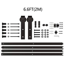 5/6/6.6FT Sliding Wood Barn Door Track System Kit Hardware Set