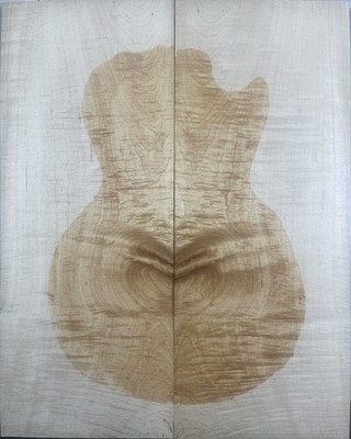Guitar Top Veneer Curly Ripple Maple Wood Bookmatched Set Luthier Supply