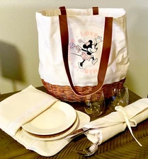 2025 DISNEY PARKS MINNIE MOUSE PROMENADE PICNIC TIME BASKET COMPLETE SET