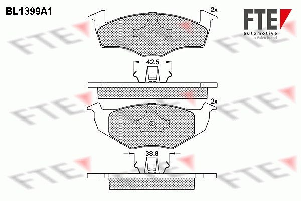 FTE Bremsbelagsatz, Scheibenbremse Vorderachse U.A. FüR Seat, Skoda, VW-image