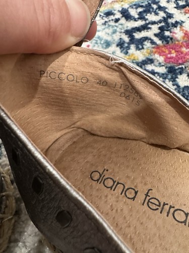 DIANA FERRARI Silver leather espadrille Flats Ankle Strap Metal Studs 40 9 - Picture 7 of 9