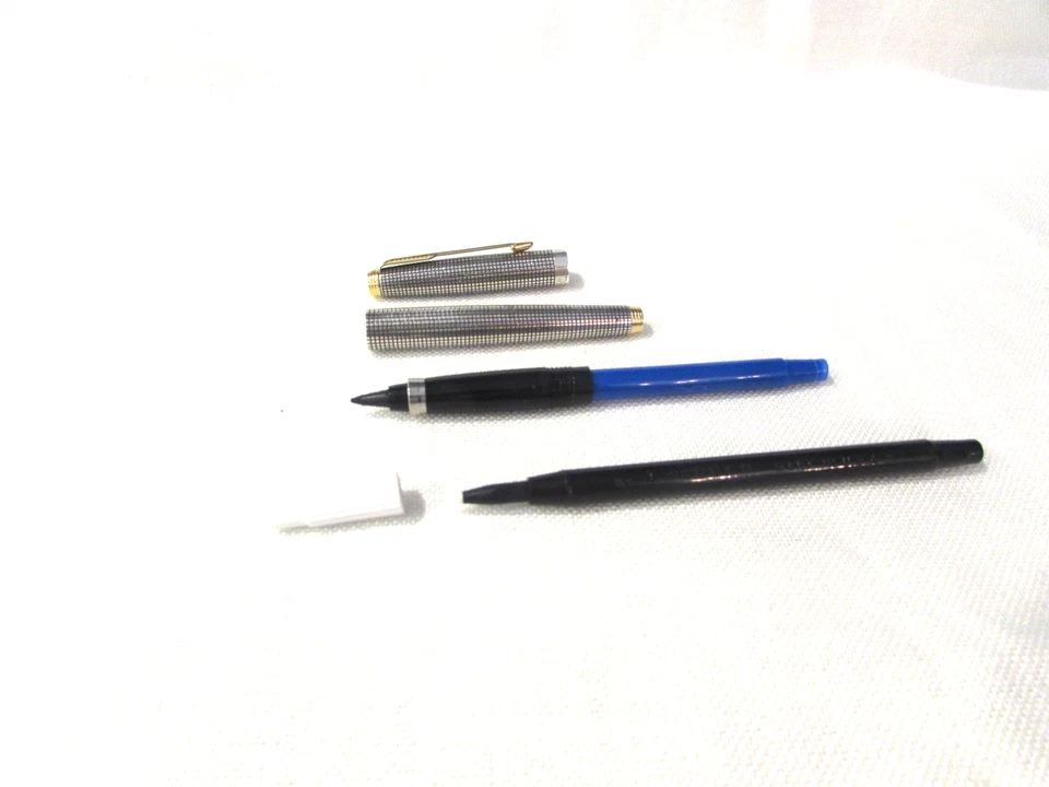 1970-е Parker '75' Роликовая/Фетровая Ручка/Механический Карандаш Стерлинговая Крышка/Ствол - Изображение 2 из 4