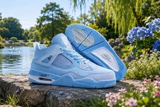 (MEN) Size US 7-12 Jordan 4 Retro "Off White Blue"
