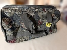 Vintage Jaguar Floral Tapestry Weekender Travel Bag Carry On Overnight Luggage