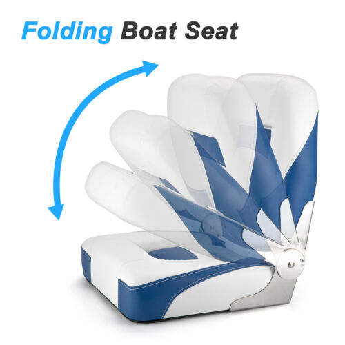 2PCS Deluxe Low Back Boat Seats Folding Boat Chair Fold-Down Fishing Boat Seats - Foto 4 di 8