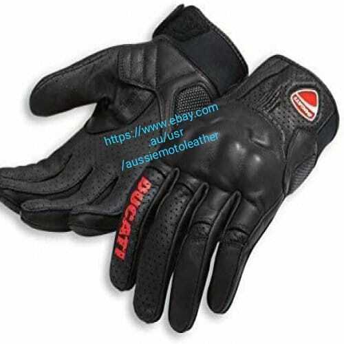 DUCATI GLOVES MOTORBIKE LEATHER GLOVES MOTORCYCLE GLOVES RIDING BIKERS GLOVES - Picture 12 of 12