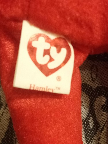 TY Original BEANIE BABY - Hamley - Oso Rojo - CON PROTECTOR DE ETIQUETA 77d - Imagen 2 de 6