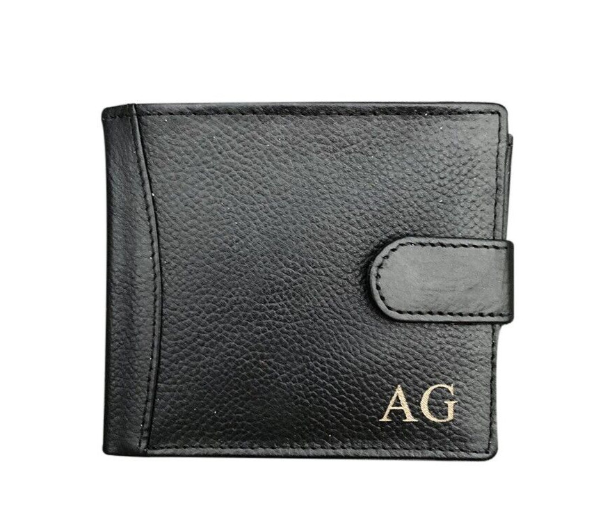 Personalised Engraved Bifold Genuine Soft Quality Leather Mens Wallet Luxury image 2