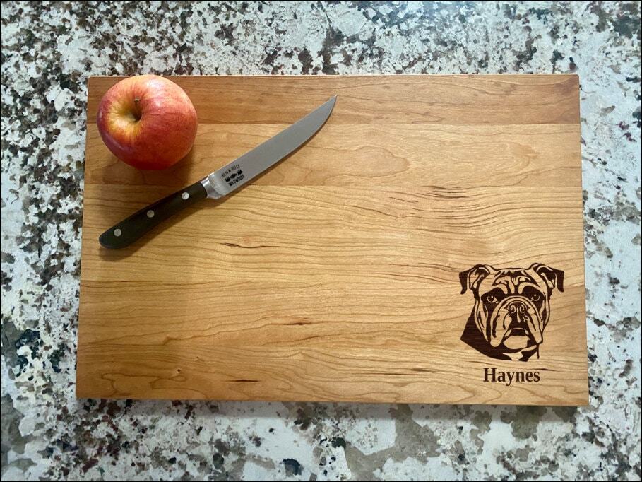 English Bulldog Cutting Board | Dog Breed Charcuterie Board | Custom Serving