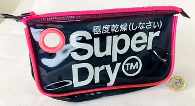 Tasche Kosmetiktasche Superdry Super Dry mit gebrochenem Spiegel Original Schwarz Pink