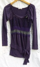 Miss Miss by Valentina Knit Sweater dress small long sleeve purple