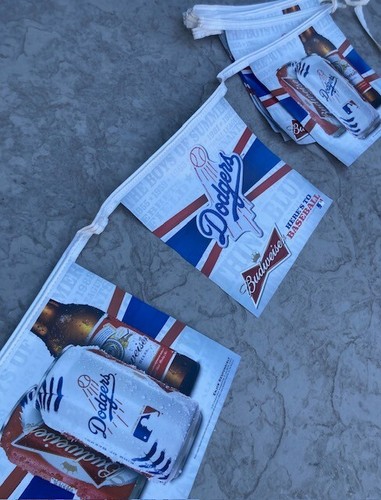 ⚾ New 21' Budweiser Los Angeles Dodgers MLB Vinyl Double Sided String Banner - Picture 2 of 6