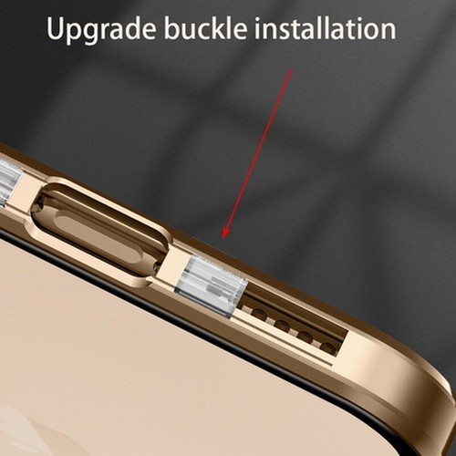 Case For iPhone 15 14 13 Pro Max 12 Double Tempered Glass Buckle Metal 360 Cover - Picture 5 of 18