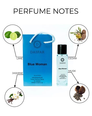 Daspar Blue For Women Travel Perfume Spray 2.02 Oz 60 Ml New Gift Format