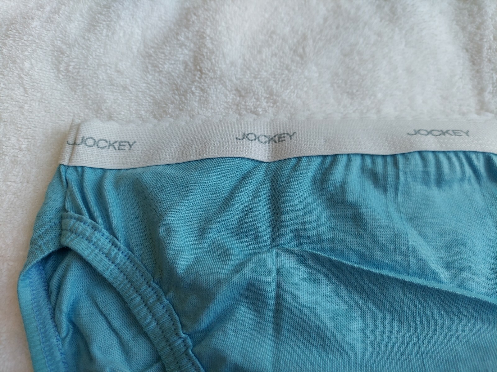 NWOT VINTAGE JOCKEY FRENCH CUT PANTIES BABY BLUE LOGO WAISTBAND PANTIES