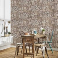 Vliestapete Grau Beige 3D-Optik Natur Stein Mauer Wand 3893-43 Terra (3,23€/1Qm)