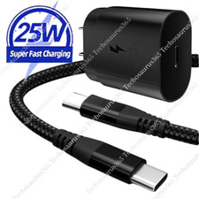 25w Type USB-C Super Fast Wall Charger 10FT Cable For Samsung S20 S21 iPhone 15