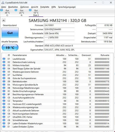 320GB Samsung Spinpoint M7E (HM321HI) 2,5" HDD Festplatte 5400RPM - Bild 2 von 4