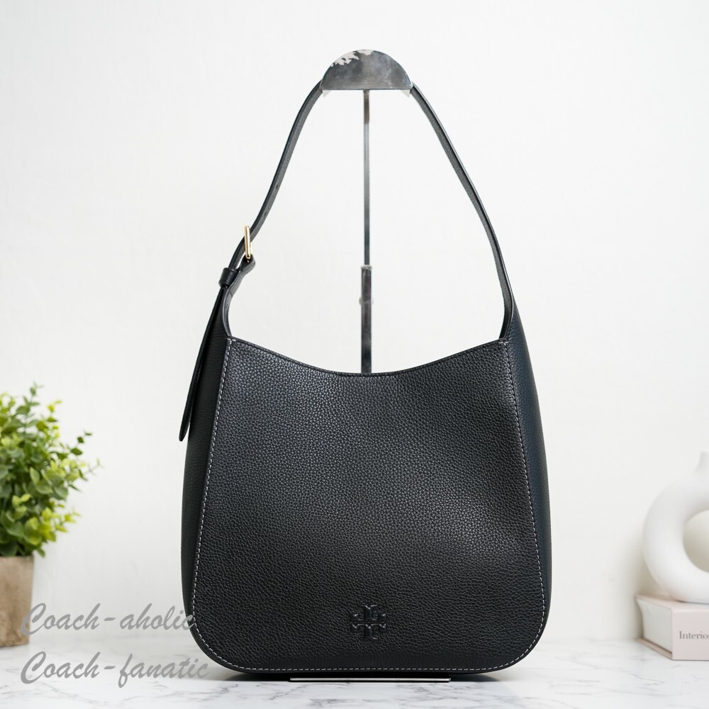 Tory Burch ブラック バケットバッグ Tory Burch Womens 148314 Blake Swingpack Pebbled Leather Crossbody