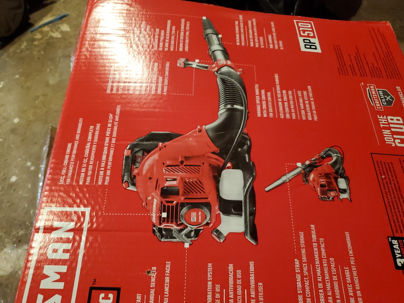 Backpack Leaf Blower Gas Powered 600Cfm 51cc Engine 220Mph 2Stroke