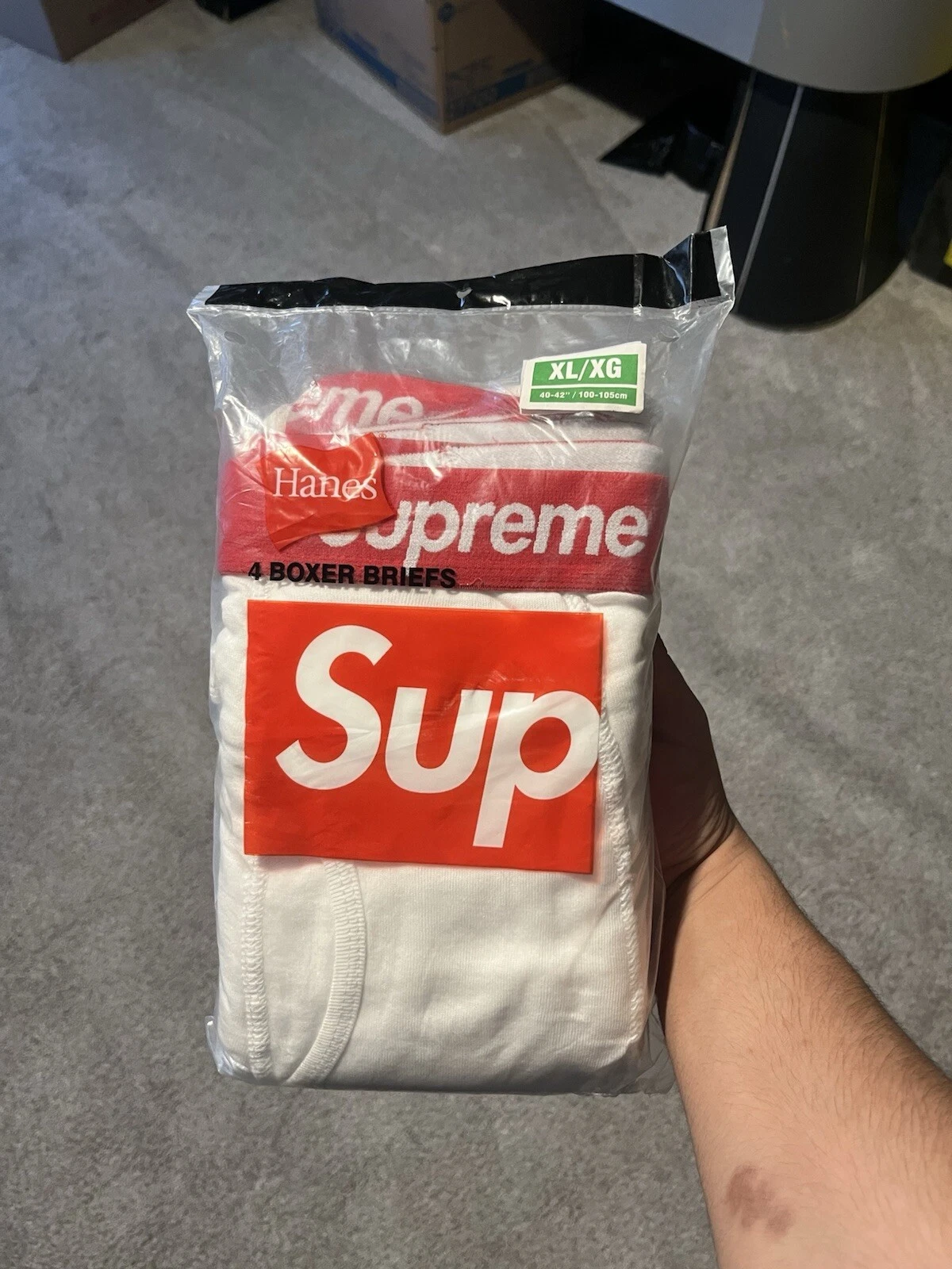 Boxer slip Supreme Hanes (lot de 4) blanc homme XL