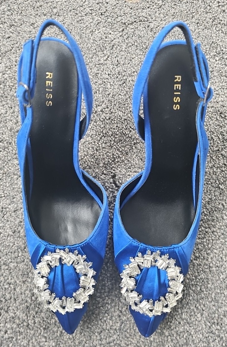 BLUE VELVET/SUEDE HIGH HEELS