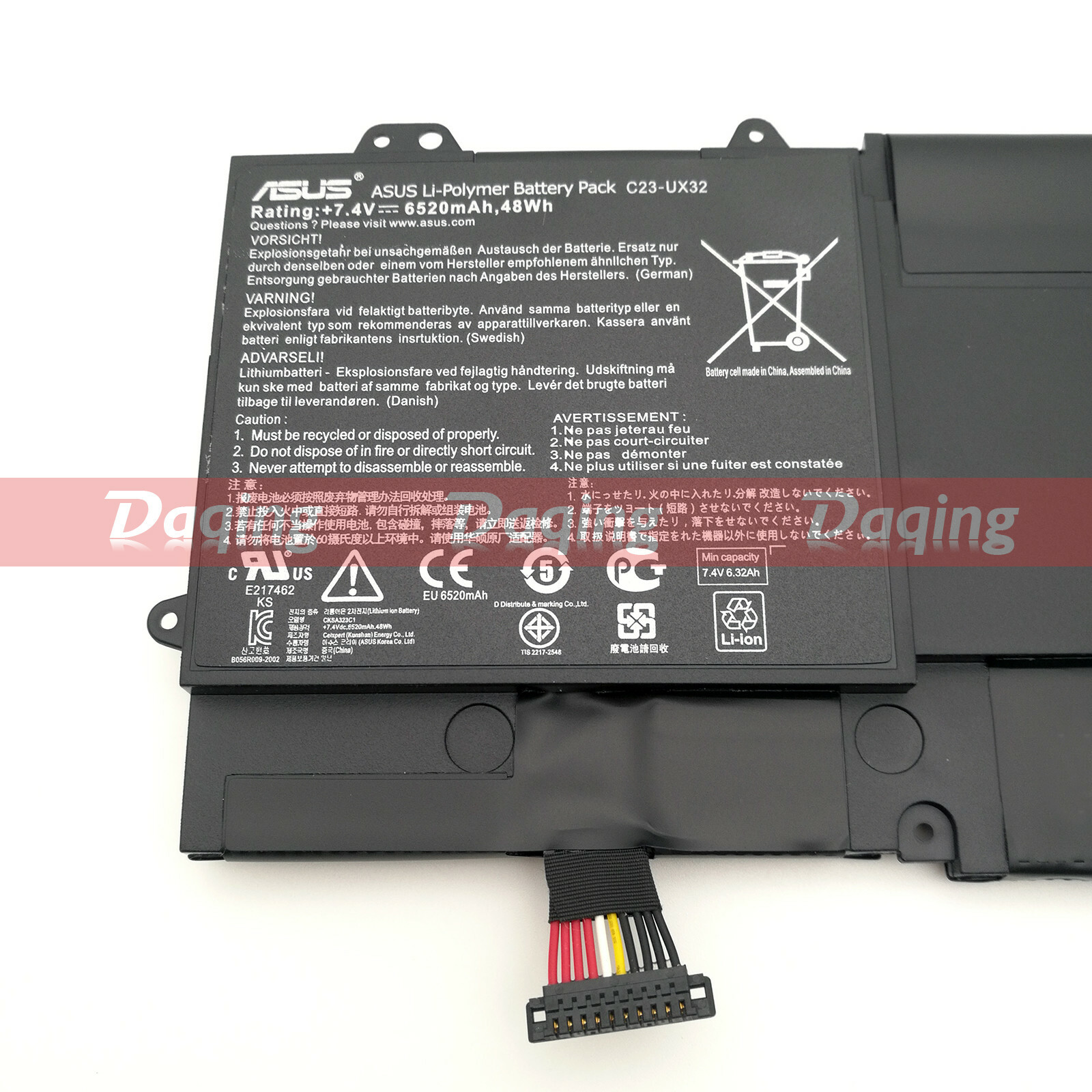 XITAI 7.4V 48Wh 6520mAh C23-UX32 Replacement Laptop Battery for ASUS VivoBook U38 U38N U38N-C4004H ZenBook UX32 UX32A UX32VD