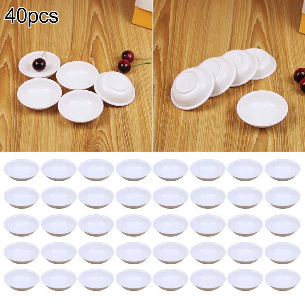 40pcs Dipping Soy Sauce Cup Plastic Sauce Bowl Seasoning Dish Appetizer-Plates