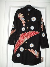 Gorgeous Japanese Style Duster Coat By Indigo Moon Superb Applique Work Size S