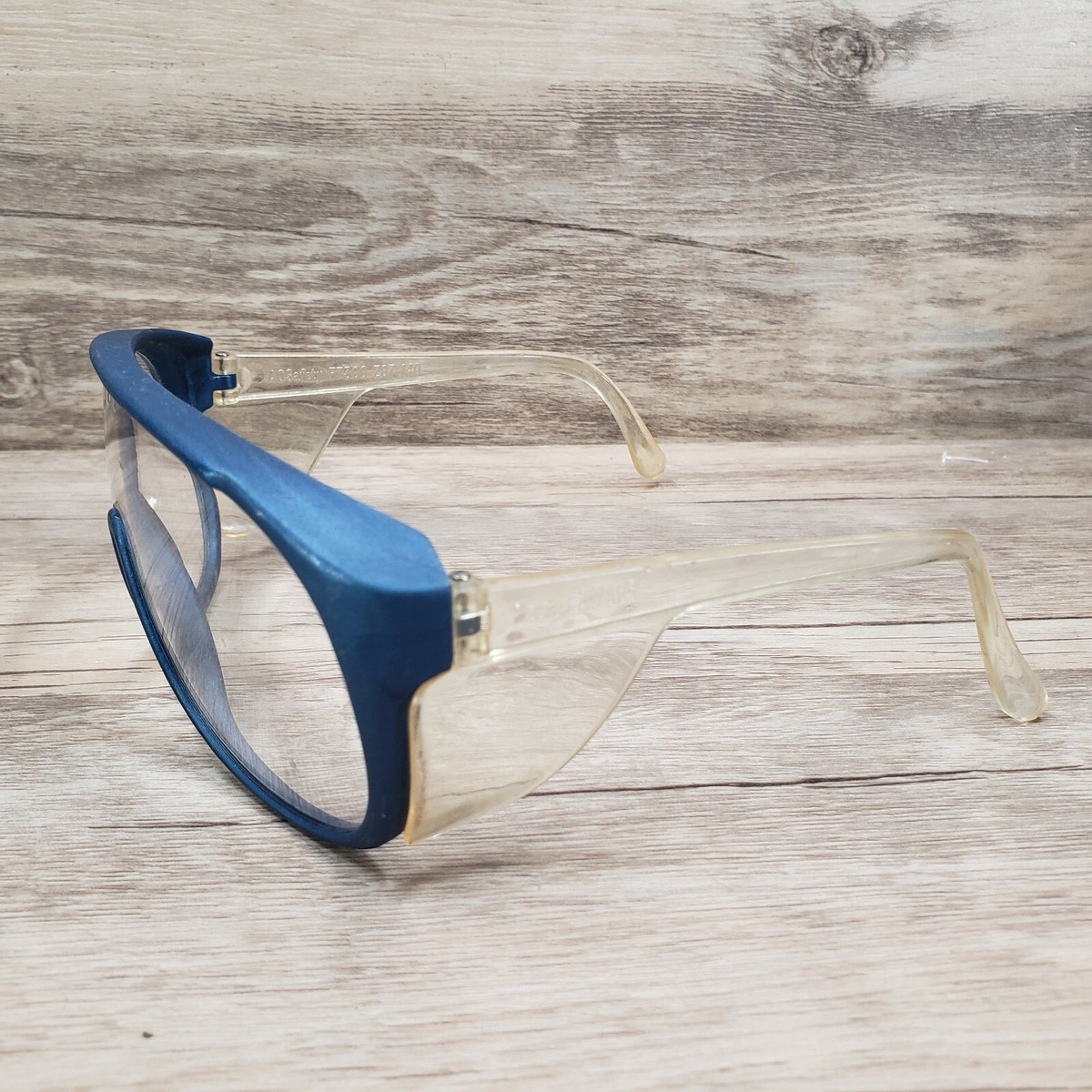Vintage American Optical Safety Glasses Blue Clear Aviator Frames