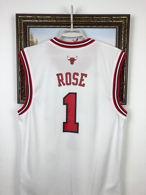 Adidas White Chicago Bulls Derrick Rose NBA Jersey Mens Shirt Tee