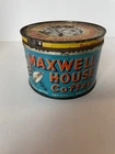 Vintage Maxwell House Metal Cofee Can Tin with Lid 1940’s