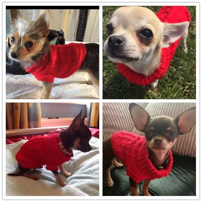 Pet Knit Sweater Cat Kitten Coat Dog XXXS XXS XS Puppy Outfit for Chihuahua Vest - Image 4 of 4